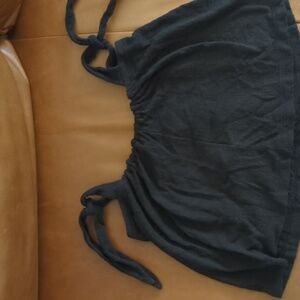 Madewell Texture and Thread Cropped tie strap black tank